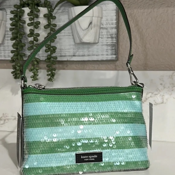 Kate Spade Lulu Seaside Stripe Sequin East West Pochette